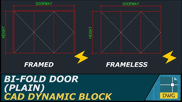 Bi-fold Door (Plain): AutoCAD Dynamic Block (Elevation View)