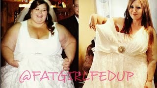 Trying on my wedding dress after 268lb weight loss