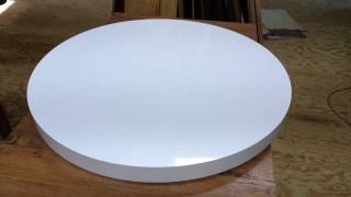 テーブル・丸（円形）天板、白メラミン化粧板でオーダー販売。