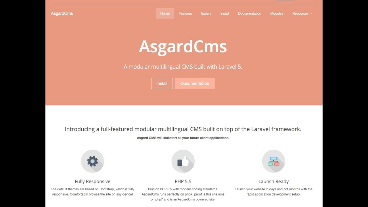 Laravel feature rich cms asgard - YouTube