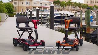 EV Rider TeQno Auto Folding Mobility Scooter with Laser Guide Lights