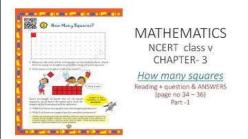 Class 5th maths CHAPTER-3 HOW MANY SQUARES reading + solutions PART-1