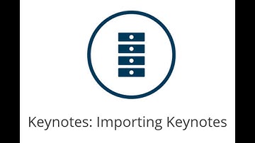 Using the Keynotes Palette to Import Keynotes