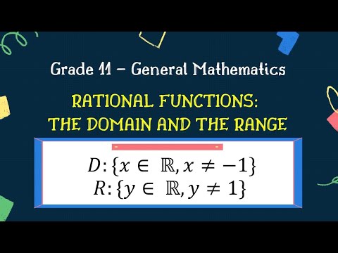 Domain and Range of Rational Functions | General Mathematics - YouTube