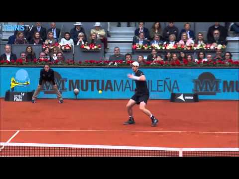 Murray Forehand Hot Shot Against Djokovic Madrid 2016