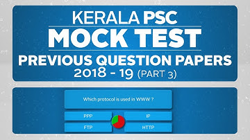 PSC MOCK TEST - PREVIOUS QUESTIONS 2018 - 2019 (Part 03)  |  LDC / LGS  2020