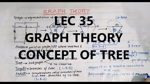Network Theory 35  | Graph Theory | Concept of Tree | Co Tree  | Branches | Nodes | Links |