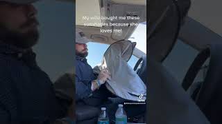 The struggle is real! #funny #foryou #viral #dad #cars #wife #sunshades