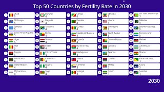 Top 50 Fertility Rate Rankings in 2030 👶🌍 | Country Comparison
