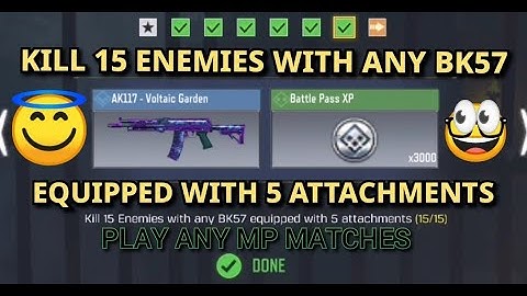 Kill 15 Enemies With Any BK57 Equipped with 5 attachments Call Of Duty Mobile Task Complete