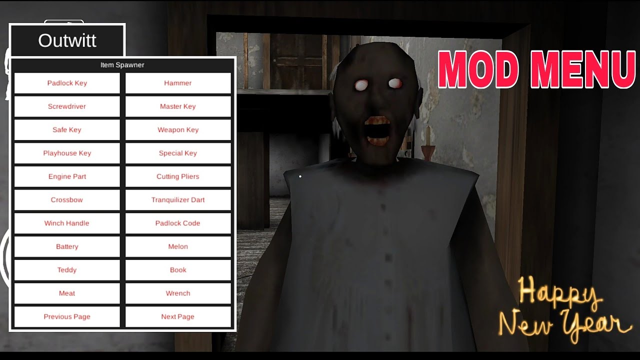 Granny v1.7.3 Android Outwitt mod menu spongebob and Herobrine!!! 