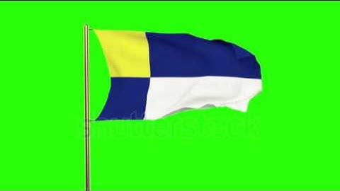 Bratislava flag waving in the wind. Green screen, alpha matte. Loopable animation Stock video by