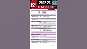 CBSE CLASS 12 DATESHEET 2022-23  #shorts #cbse12 #cbselatestnews #cbsedatesheet2023