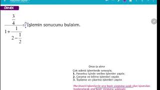 Rasyonel Sayılarda Merdivenli İşlemler Örnek Soru
