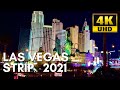 Las Vegas Strip at Night - 2021 Video Walking Tour - Treadmill Video - Binaural Sound [4K]