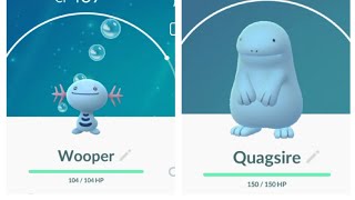 Wooper evolution into Quagsire | water/ground pokemon | pokemon go |