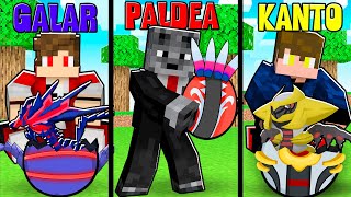 Rachei Ovos Pokémon das Regiões Kanto vs Galar vs Paldea no Minecraft Pixelmon