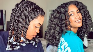 THREE STRAND Twist Out On BLOWN OUT Natural Hair | Only ONE PRODUCT