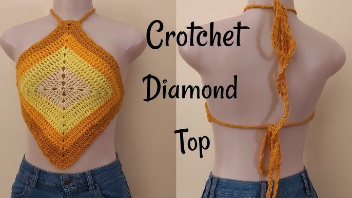 Handknitted Crochet Top With Retro Granny Square,summer Women Tank Top,festival  Crop Halter Bralette With Adjustable Ties,gypsy Yoga Top -  Hong Kong