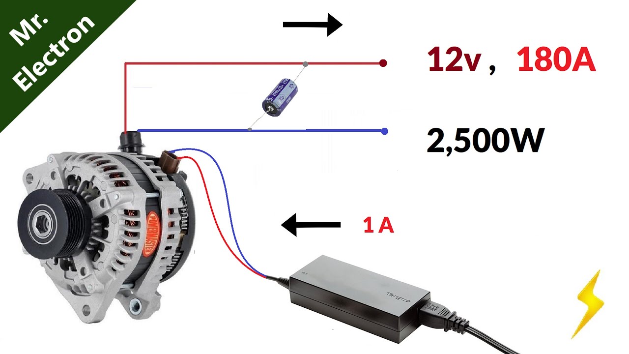 12V 180A Car Alternator  Repair Reuse  to Generator using Laptop Charger   BMW Valeo Alternator  