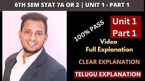 6TH SEM STAT 7A OR 2 UNIT 1 PART 1 #shorttricks4u #statistics #6thsemester #umasir #7a