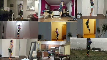 Nine people jumping with DeepLabCut markerless pose estimation | Neural Network | Res-Net50