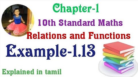 10th std maths New Syllabus(T.N)2020 Chapter-1 (Relations and Functions) Example-1.13