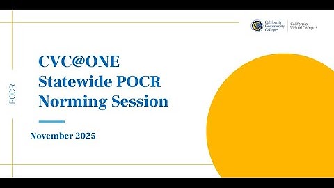 November 2025 POCR Norming Session