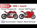 Ducati PANIGALE V4 vs Ducati 1299S Panigale / Acceleration, Top Speed 300+ km/h, Ride, Exhaust