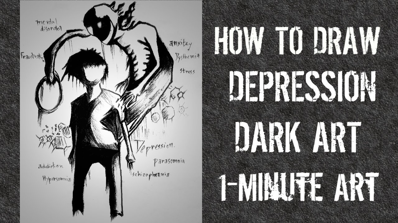 Depression Dark Art How To Draw 1 Minute Art Youtube 