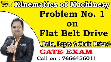 Problem No. 1 On Flat Belt Drive | Belts, Ropes & Chain Drives | Kinematics of Machinery #gateexam