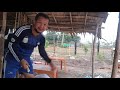 Vlog 0561. តំឡើងអំពូលសូឡែ ខ្ទមនៅចំការ