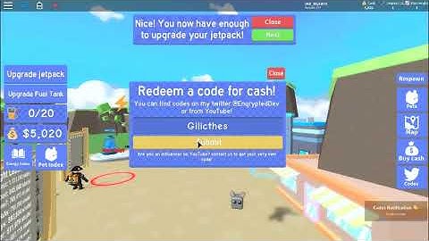 All Code Jetpack Simulator 2019