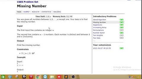 Missing Number | CSES | Introductory Problems | C++