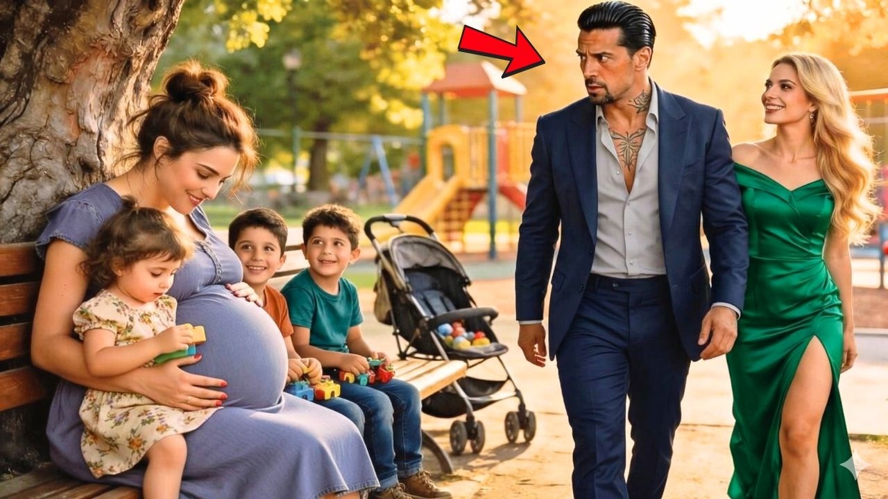 المليونير يمشي في الحديقة مع خطيبته حتى يرى زوجته السابقة حاملًا.