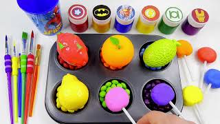 Satisfying Video L How To Make Rainbow Lollipop Candy In To Princess Paint & Balls Cutting Asmr #New