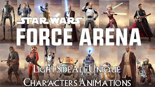 Star Wars Force Arena All Unique Cards Light Side Characters Animations
