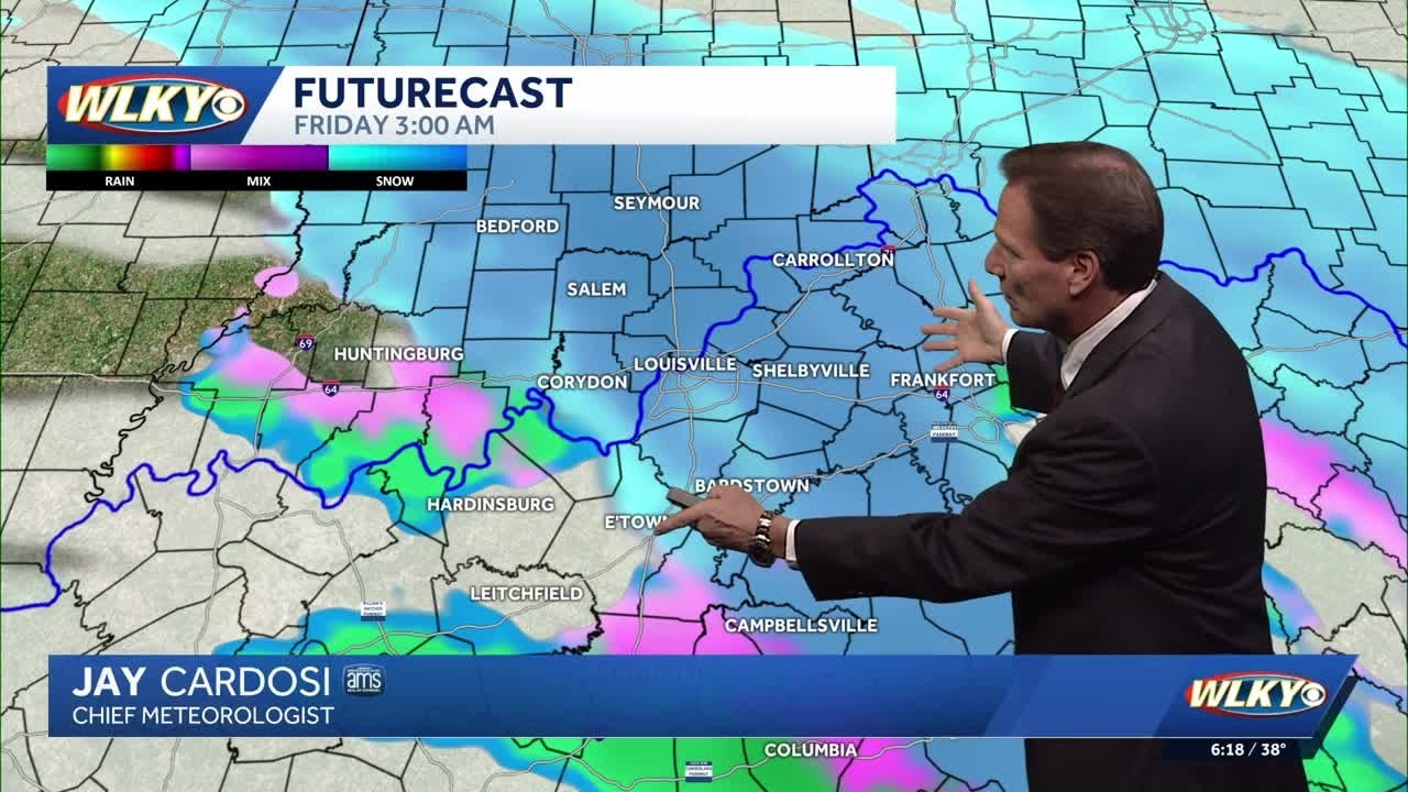 Snow chances return for Thursday night - YouTube