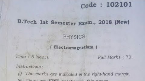 Physics question paper || Electromagnetism B.tech || AKU || 1st & 2nd semester