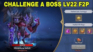 Castle clash challenge a boss lv22 100% win f2p without anchien insignia