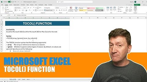 Microsoft Excels New TOCOL() Function