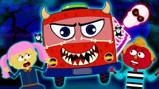 Wheels On The Bus Go Round Scary Songs For Kids Spooky Bus Ride For Kids Teehee Town