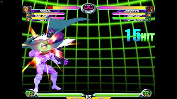 MVC2 magneto with sublimation   4 fierce to 10 hit air combo xx hypergrav tempest 65%