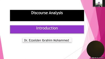 محاضرة ماجستير اللغة الانكليزية- تحليل الخطاب - الدكتور عز الدين الابراهيم- المحاضرة الاولى.