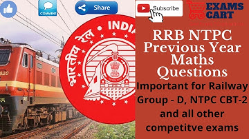 RRB Maths Previous year questions by Divya Motwani| NTPC CBT -2| important questions|SSC