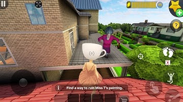 Scary Teacher 3D - with nick and tani troll Miss T fell face down  part 5173 #scaryteacher3d