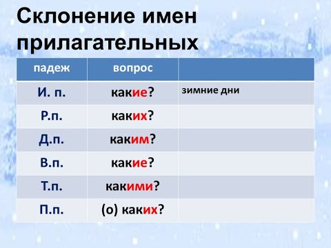 Прилагательные мужского и женского рода, отвечающие на вопрос какой  Склонение 4 класс Русский язык