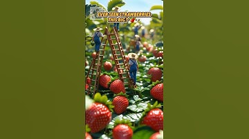 Tiny Workers Harvest Giant Strawberries 🍓 | Tiny World in Action #shorts #tinyworkers #strawberry