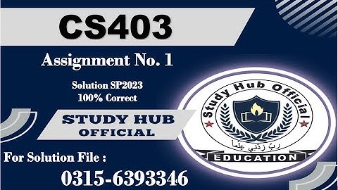 cs403 assignment 1 solution sp2023