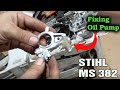 Restoration/ Amazing Fixing Chain Saw Oil Pump STIHL MS 382 and change sprocket Bearing